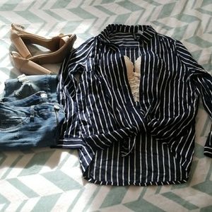 H&M navy blouse